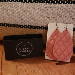 Nickel & Suede Leather Earrings